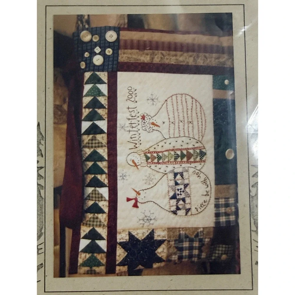 Pine Mountain Designs Quilted Snow-Women Pattern Unisex OS Tan Winterfest 2000